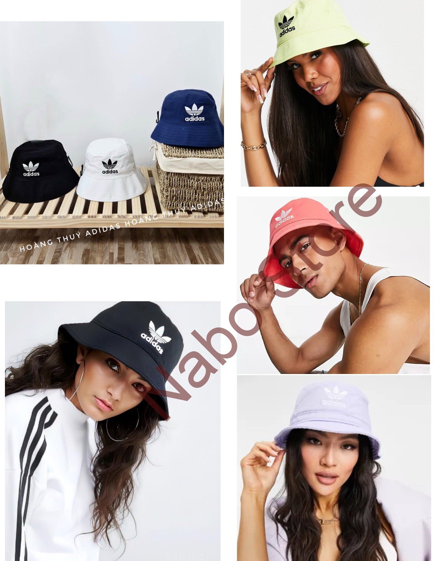Nón bucket thêu adidas, mũ tai bèo thêu sắc nét