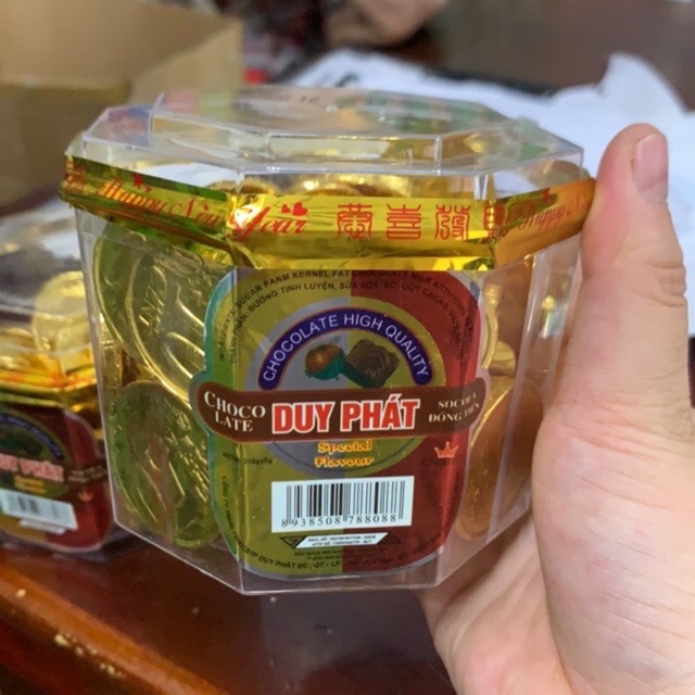 Socola đồng tiền vàng duy phát hộp 210g