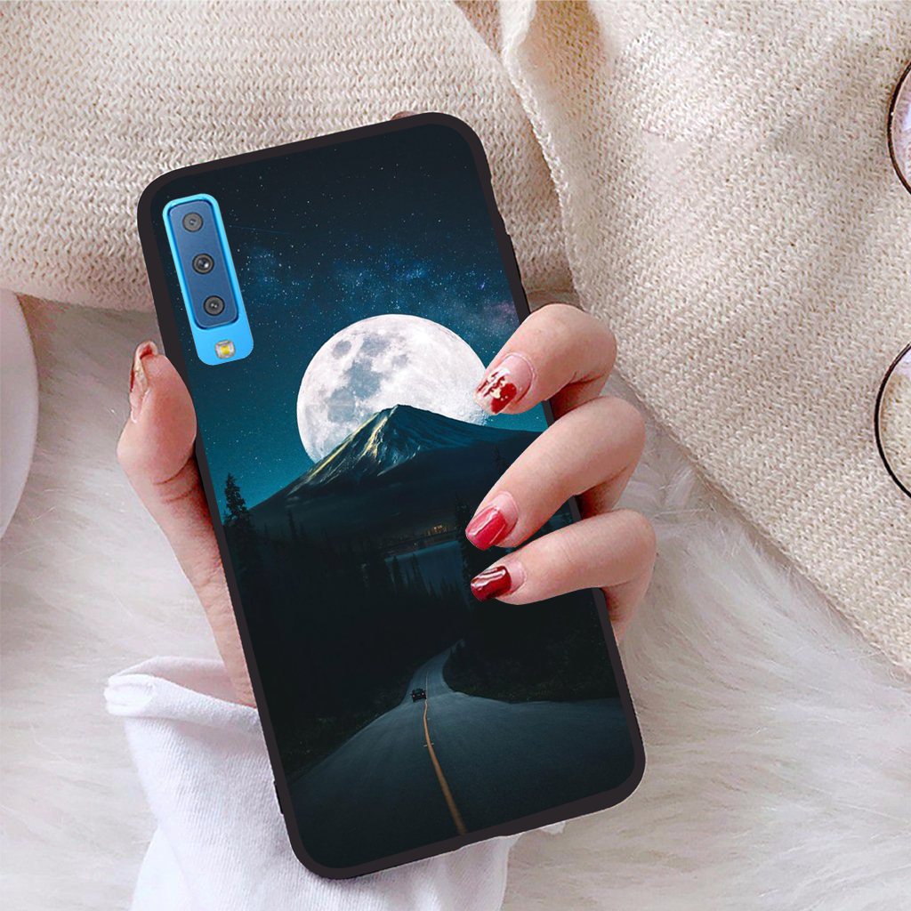 [HCM]Ốp lưng iCase dành cho Samsung Galaxy A7 2018 viền dẻo TPU BST Vầng Trăng Lung Linh