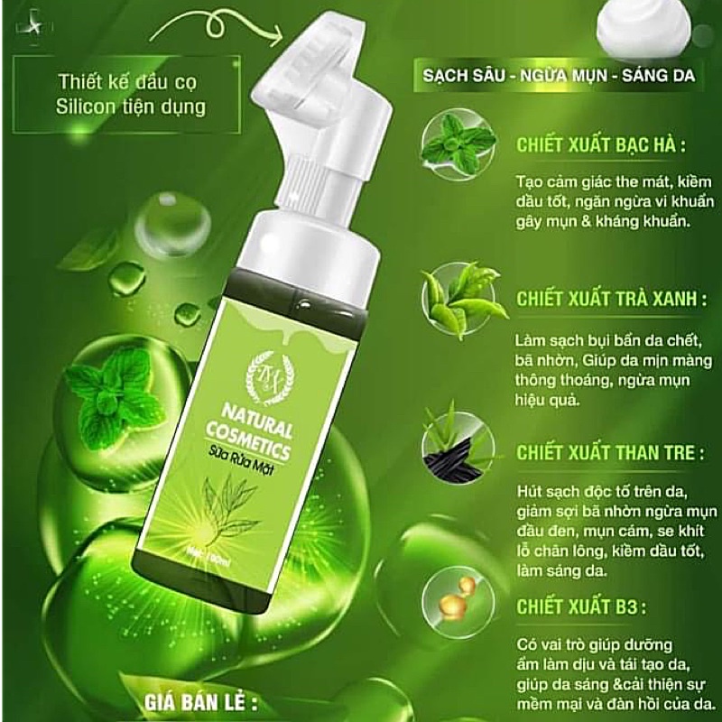 Sữa rửa mặt tạo bọt thảo mộc xanh