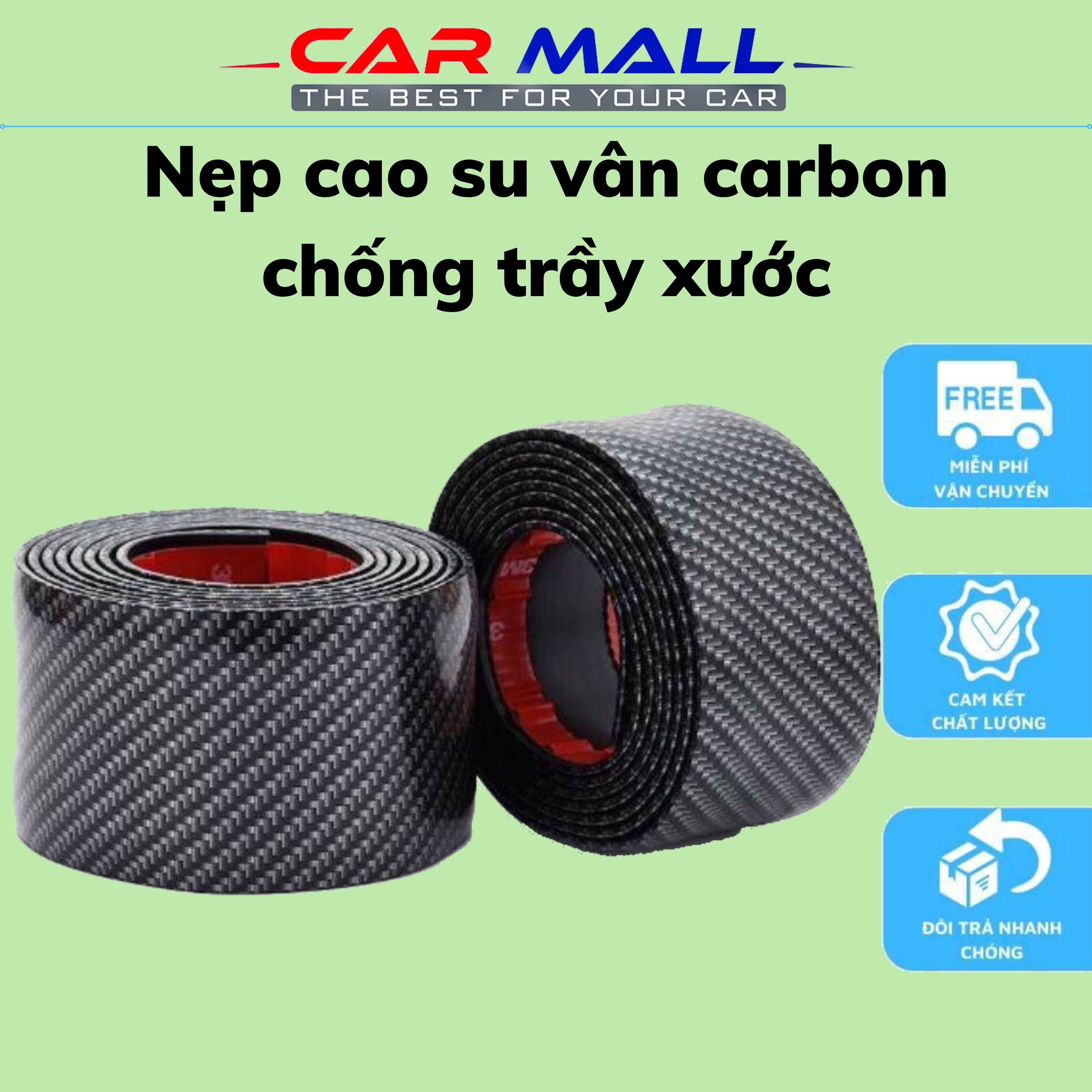 Miếng dán carbon chống xước cốp, bậc cửa xe ô tô dành cho mọi dòng xe