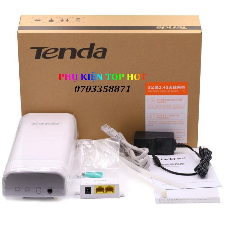 Thiết bị thu phát wifi tenda o3 v2 phát xa 5km ngoài trời