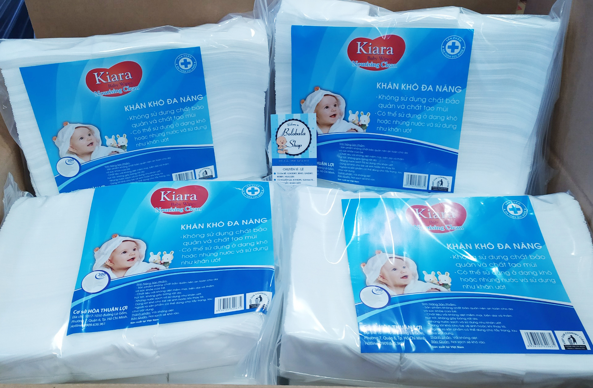Khăn vải khô đa năng Kiara 300 tờ