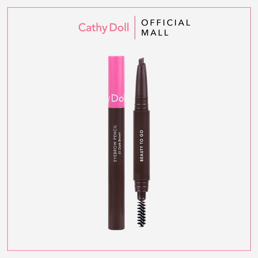 Chì kẻ mày mini Cathy Doll Beauty To Go Economy Eye Brow Pencil  #Dark Brown 0.16g