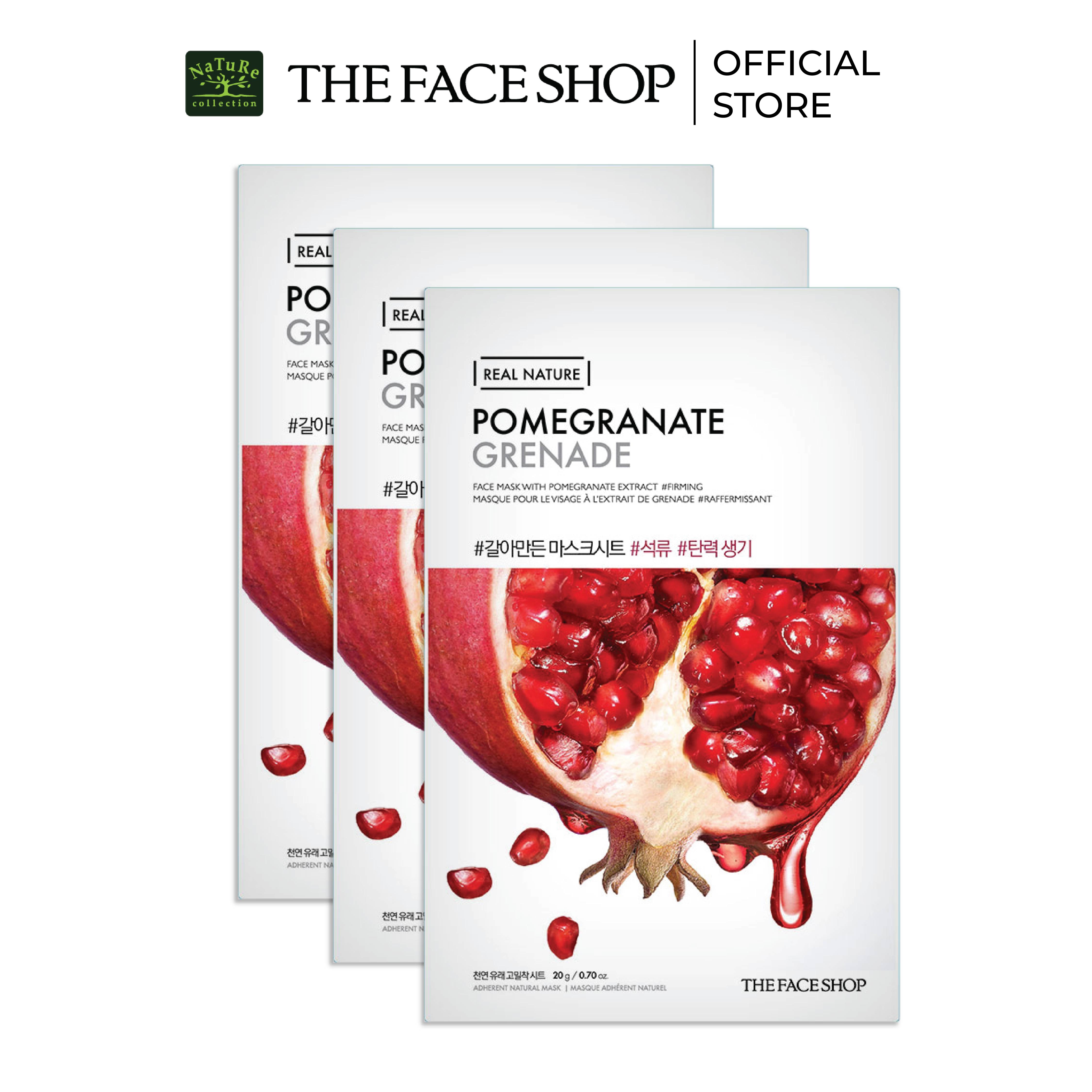Combo 3 Mặt Nạ Chống Oxy Hóa TheFaceShop Real Nature Pomegranate 20mlx3