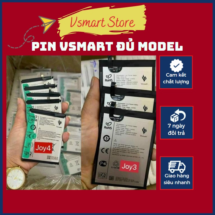 Pin vsmart zin hãng full mã: live 4, joy 3, joy 4, star 5, active 3.... tặng kèm bộ tua vít mở máy, bảo hành 6 tháng