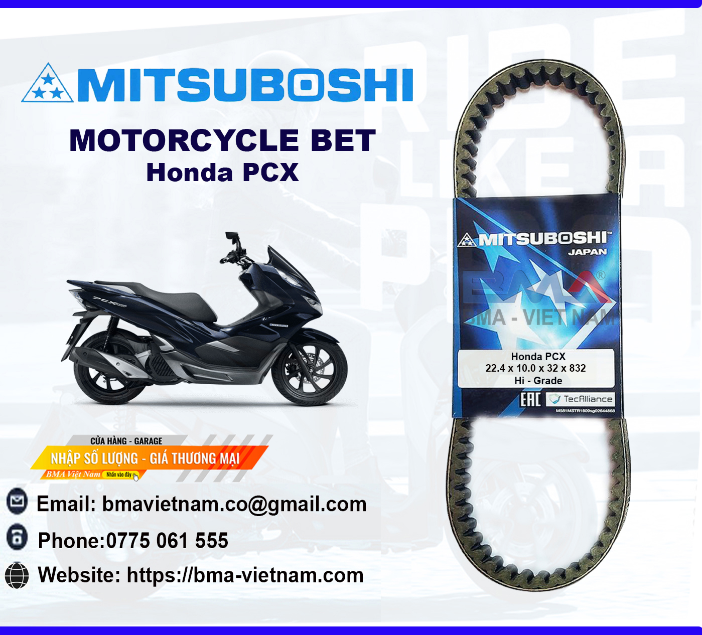Dây curoa Mitsuboshi cho xe Honda PCX