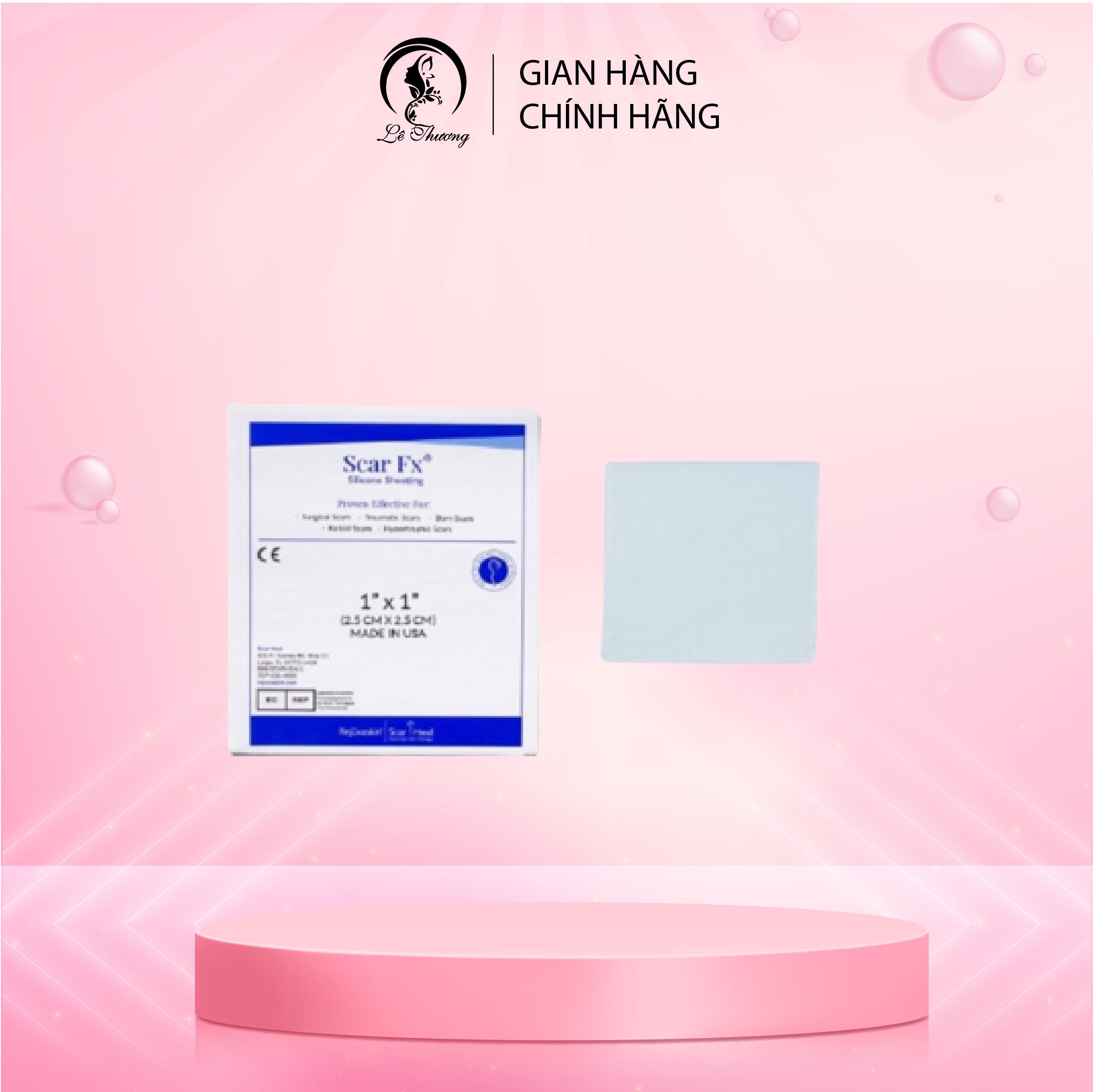 Miếng dán xóa mờ Rejuvaskin Scar FX làm xẹp sẹo lồi, phì đại 2,5cm x 2,5cm
