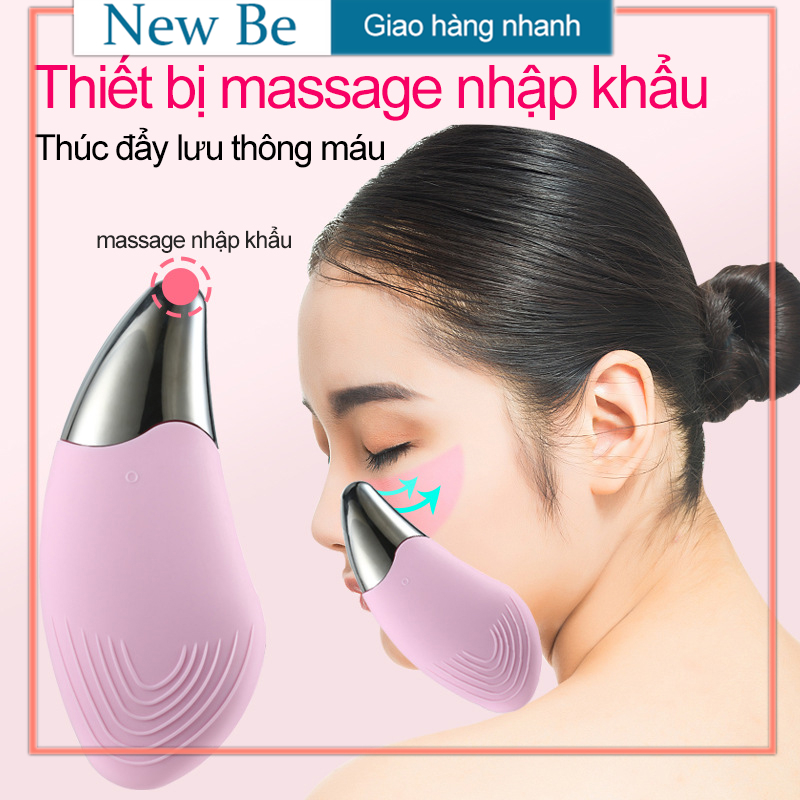【New Be】Máy massage rửa mặt cầm tay Silicon - máy mát xa mặt ion, máy rửa mặt và massage, máy matxa mặt, máy matxa mặt mini