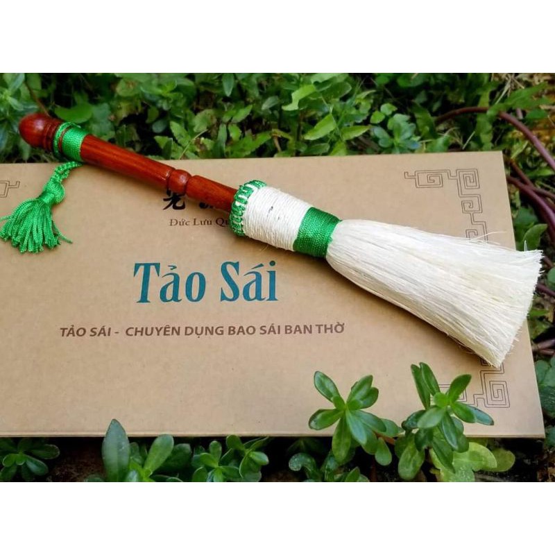 TẢO SÁI MUSA có quản gỗ hương [Dụng cụ làm sạch Ban thờ]