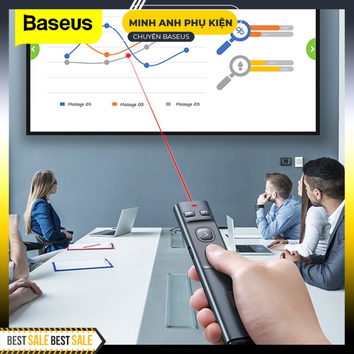 Bút Laser trình chiếu Baseus Orange Dot Wireless Presenter cho Laptop/ Macbook