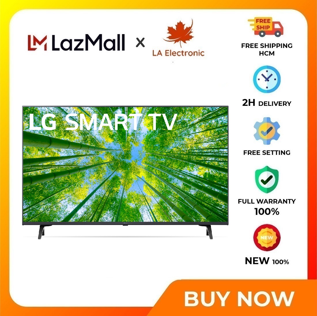 Smart tv lg 4k 50 inch 50uq7550psf - free shipping hcm - smart remote with built-in microphone control tv by phone lg tv plus app