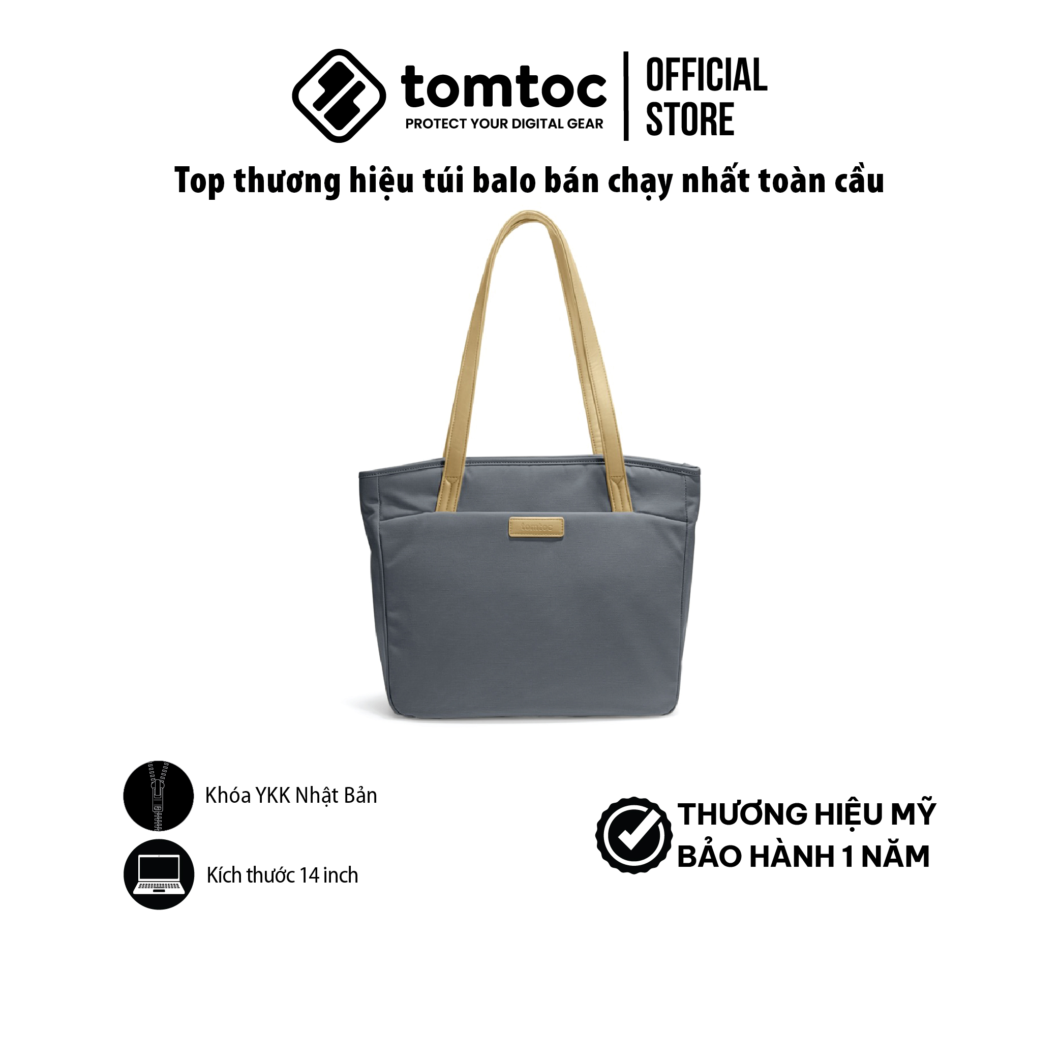 Túi chống sốc Tomtoc Laptop Shoulder Bag cho Macbook 14 inch - 16inch - Hàng chính hãng