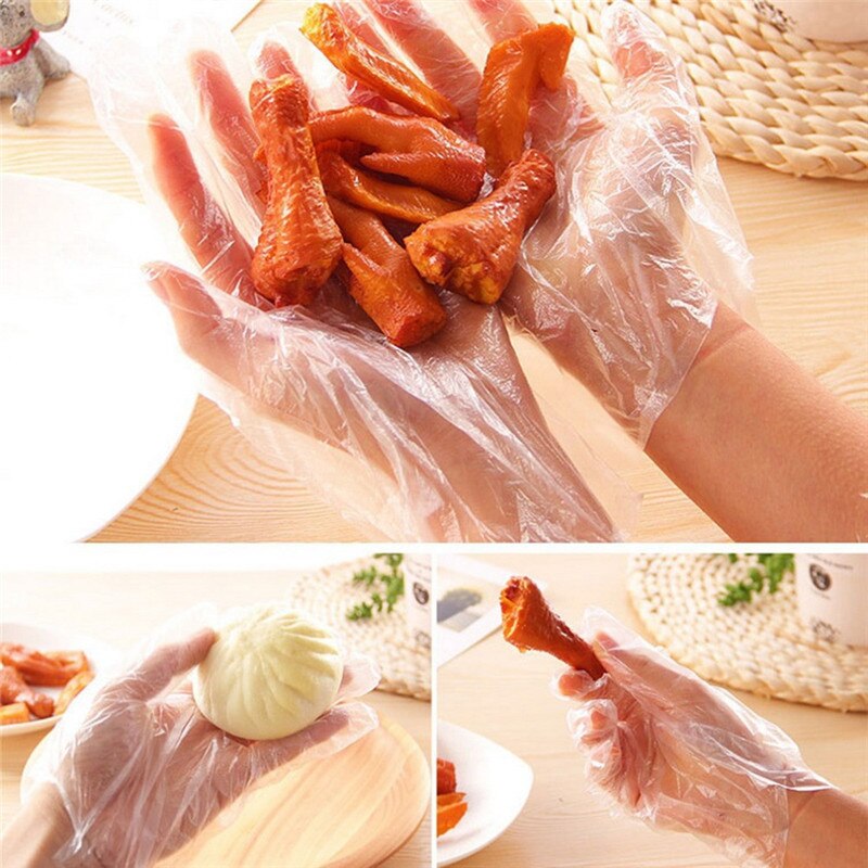 Găng tay nilong làm thức ăn dùng 1 lần, chất liệu nhựa pe nilon có độ bền chắc cao, tiện dụng
