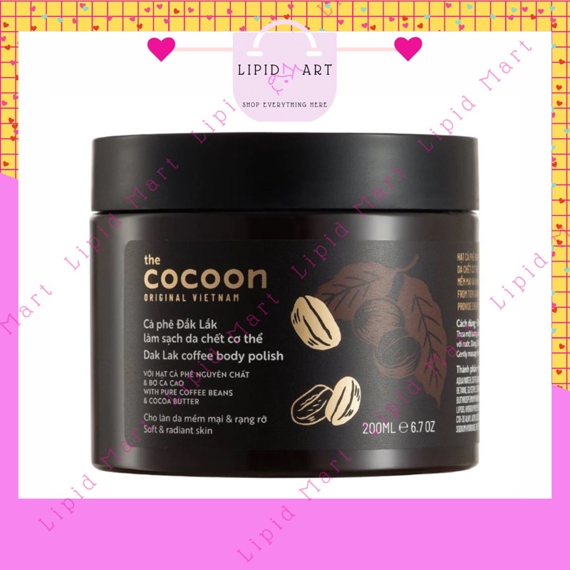 Tẩy da chết cơ thể the cocoon cà phê đắk lắk 200ml