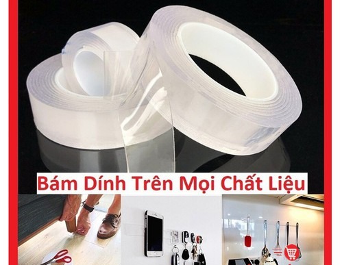 Cuộn Băng Keo Dẻo trong suốt 2 Mặt SIÊU DÍNH - băng keo siêu dính 2 mặt - Chịu Lực Cao, Độ Dính Chắc, Sử dụng dán mọi thứ trong nhà
