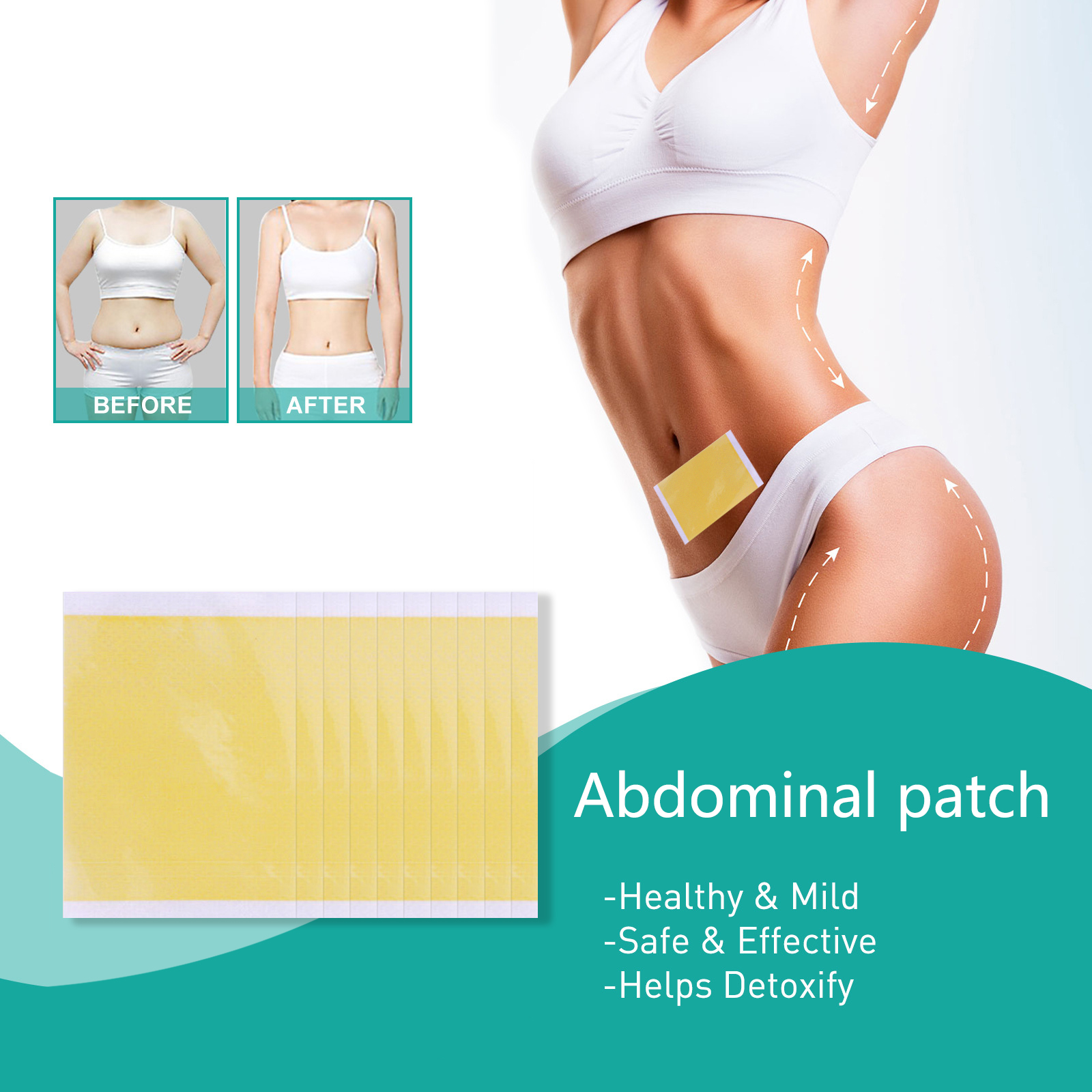 10pcs Body-shaping paste tummy-tightening body-shaping paste bye-bye meat thigh muscles lazy body-slimming abdomen paste
