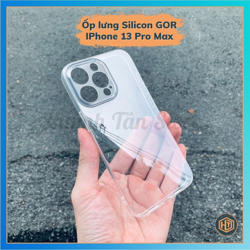 Ốp lưng GOR cho iPhone 13 Pro Max Silicon dẻo trong