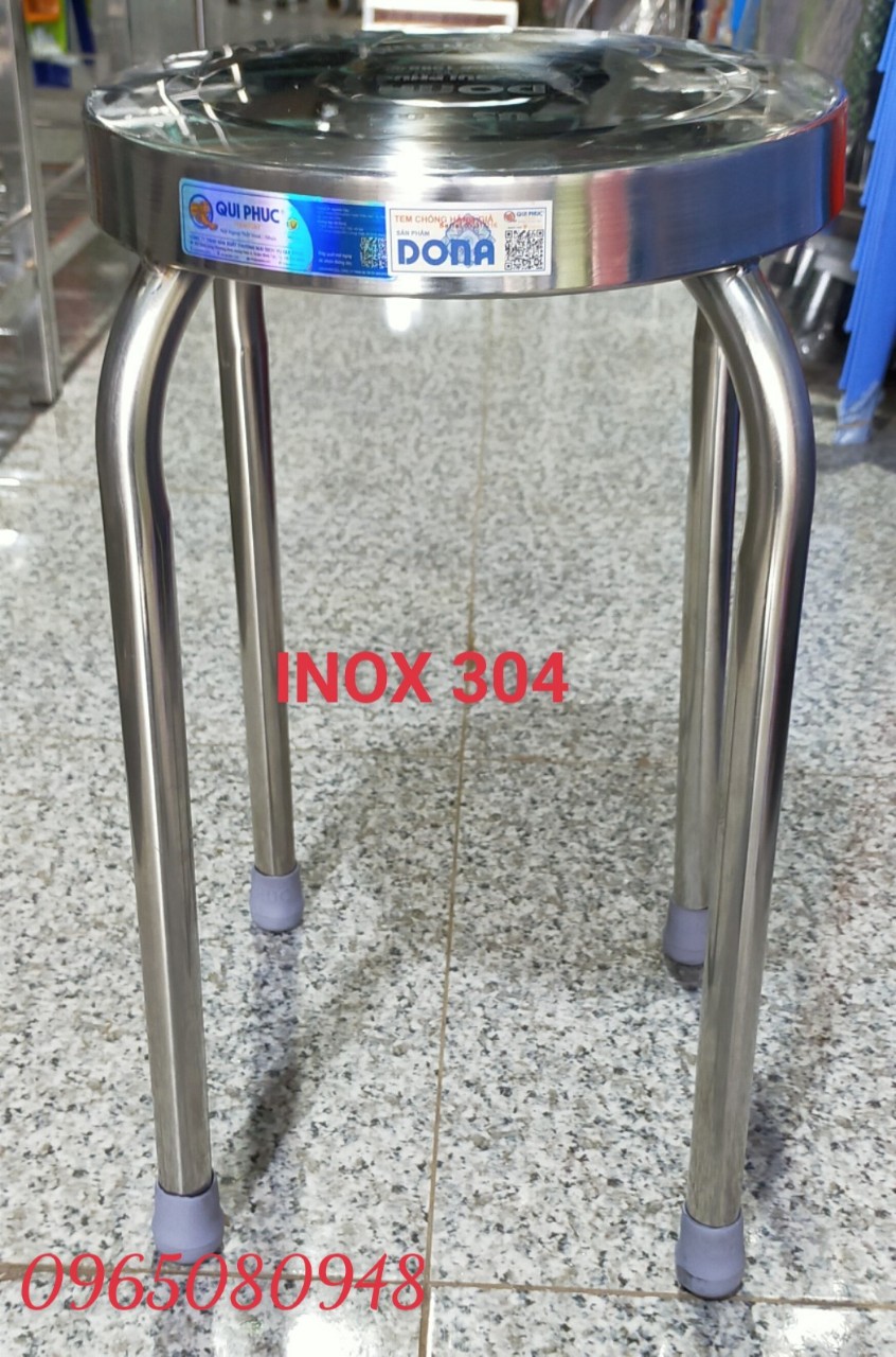 Ghế đẩu inox 304 QUI PHÚC cao cấp