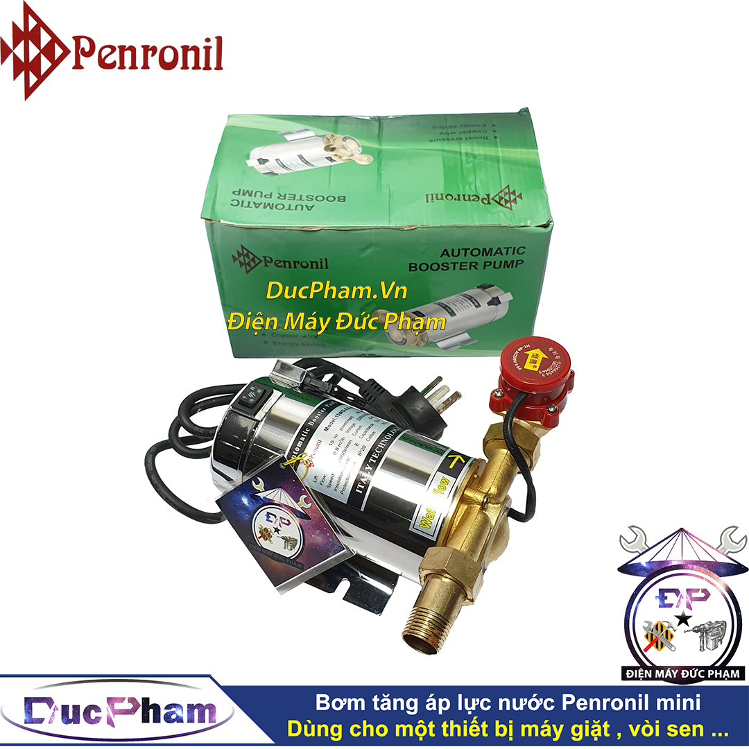 Bơm tăng áp lực nước mini Penronil - Máy bơm tăng áp Peroni  cho bình nóng lạnh - Máy bơm tăng áp cho vòi sen - Máy bơm tăng áp cho máy giặt