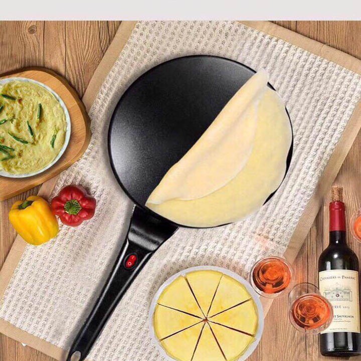 Máy làm bánh pancake,bánh tráng bằng điện cao cấp dụng cụ nấu ăn nhà bếp phích cắm eu 220 240v