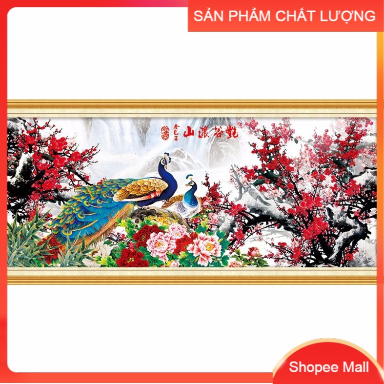 Tranh thêu chữ thập Hạnh phúc vạn trường tồn DLH-YA304 kích thước 173*74cm