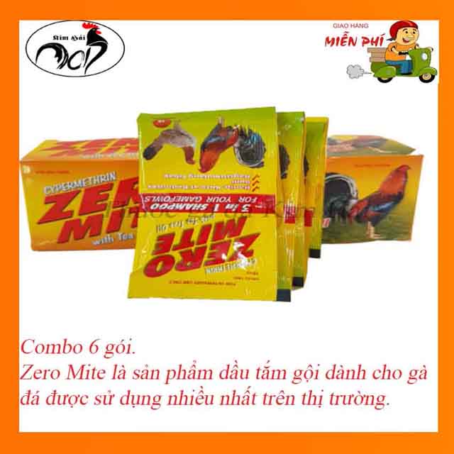Zero mite-combo 4 gói-xà bông tắm gà mượt lông,diệt rận,mạt cho gà đá.