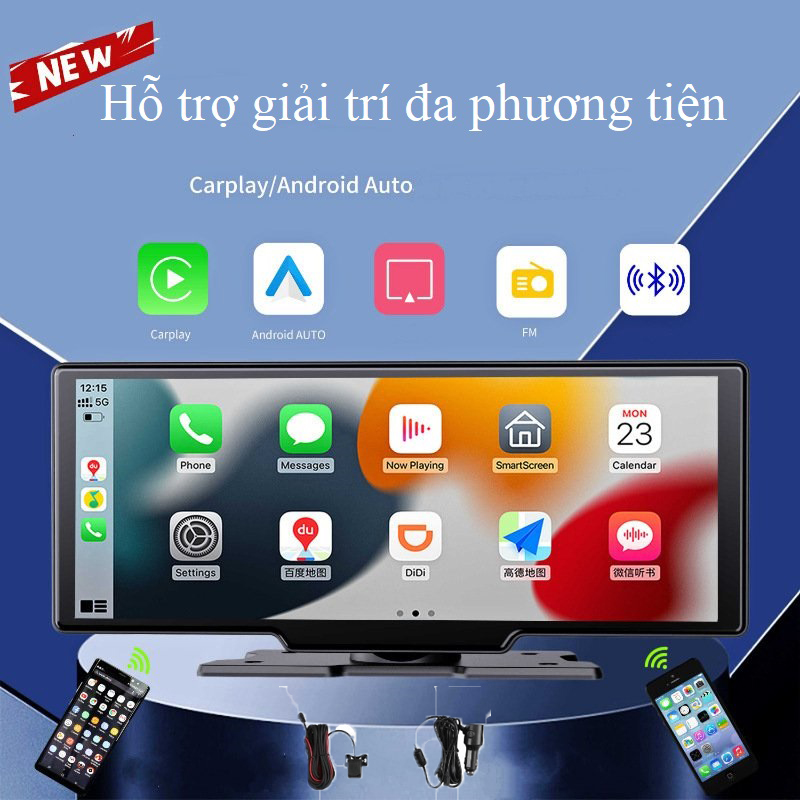 Màn Hình Ô Tô Android 4K hỗ trợ Carplay Tiếng Việt chỉ đường tích hợp Camera hành trình trước sau 1080p - Phụ Kiện Thuận Lợi Giá 6,720,633 Đồng*Miễn phí vận chuyển