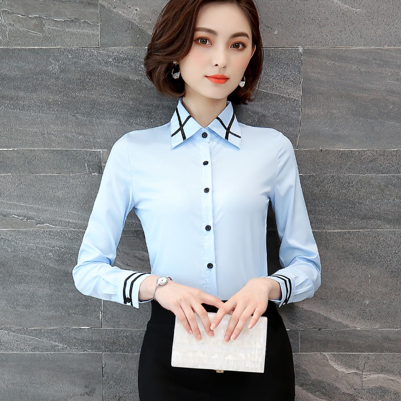 Sơ mi nữ công sở nhiều màu cổ bẻ phối sọc HaiAnh Sm147