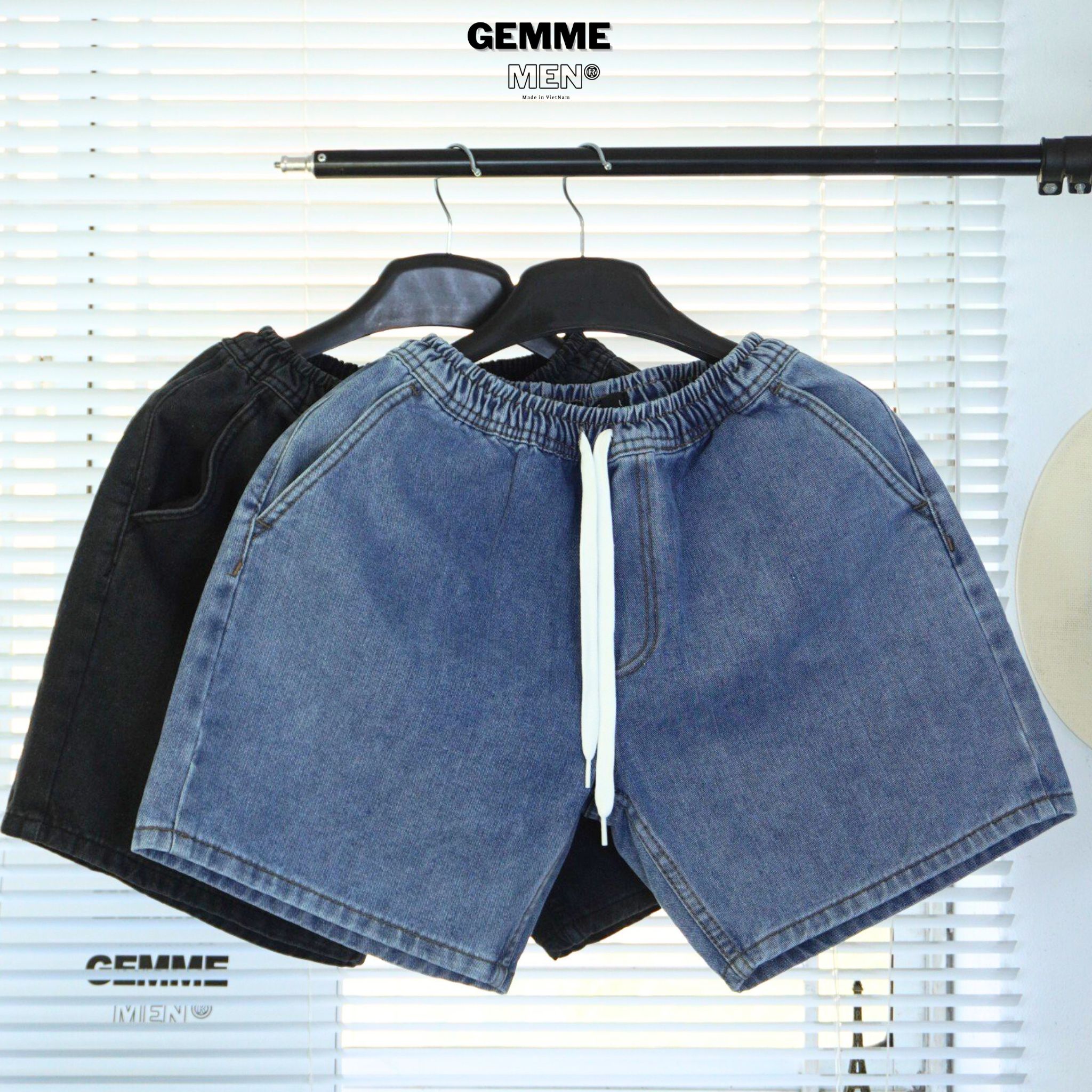 Quần short jean big size trên gối gemme men, thể thao, năng động, big size 55kg - 150kg