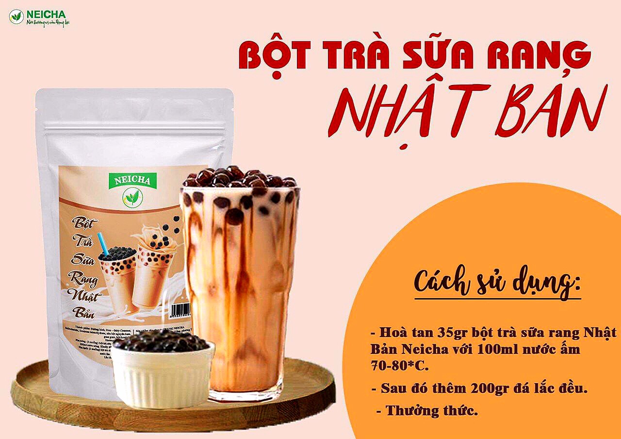 Bột Trà Sữa Neicha Vị Trà Rang Nhật Bản. Pha sẵn nhanh chóng, thơm ngon đúng vị.