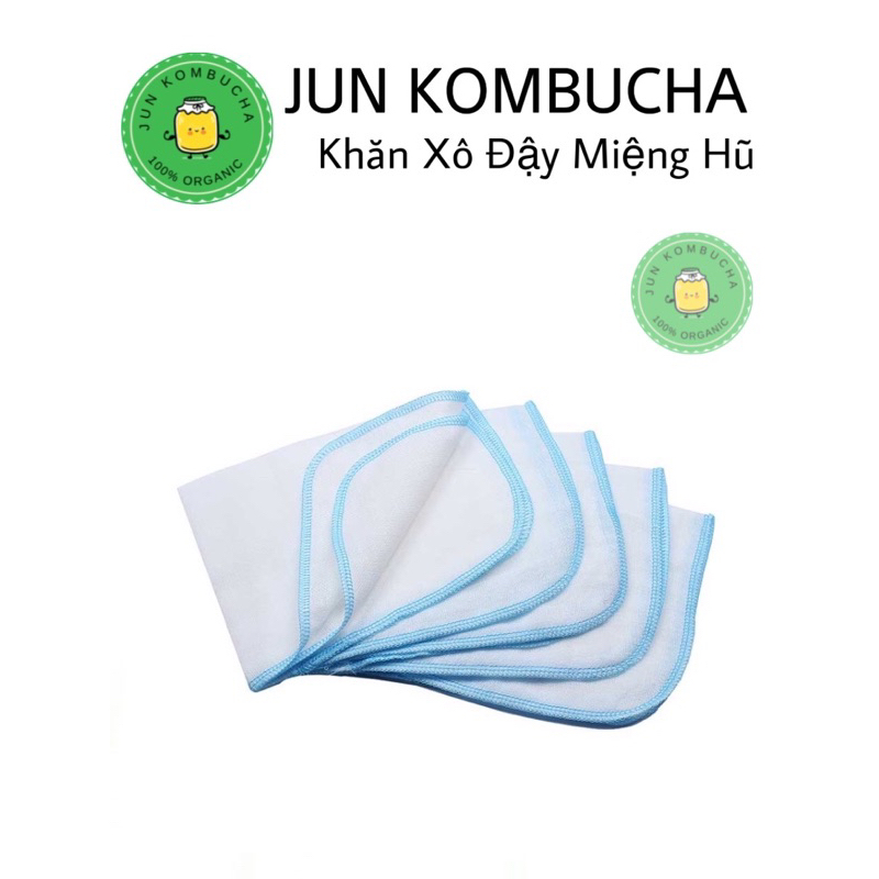 Khăn xô 2 lớp đậy nắp hũ kombucha,nấm sữa,nấm nước kefir