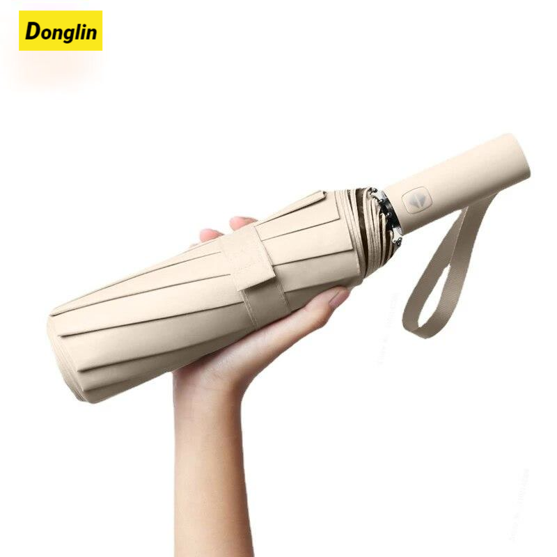 Donglin Xiaomi Hoàn Toàn Tự Động Ô 3 Tấm Che Nắng Gấp Kem Chống Nắng 12 Bộ Xương Chống Tia UV Rainy Plus Ô Phủ Màu Đen