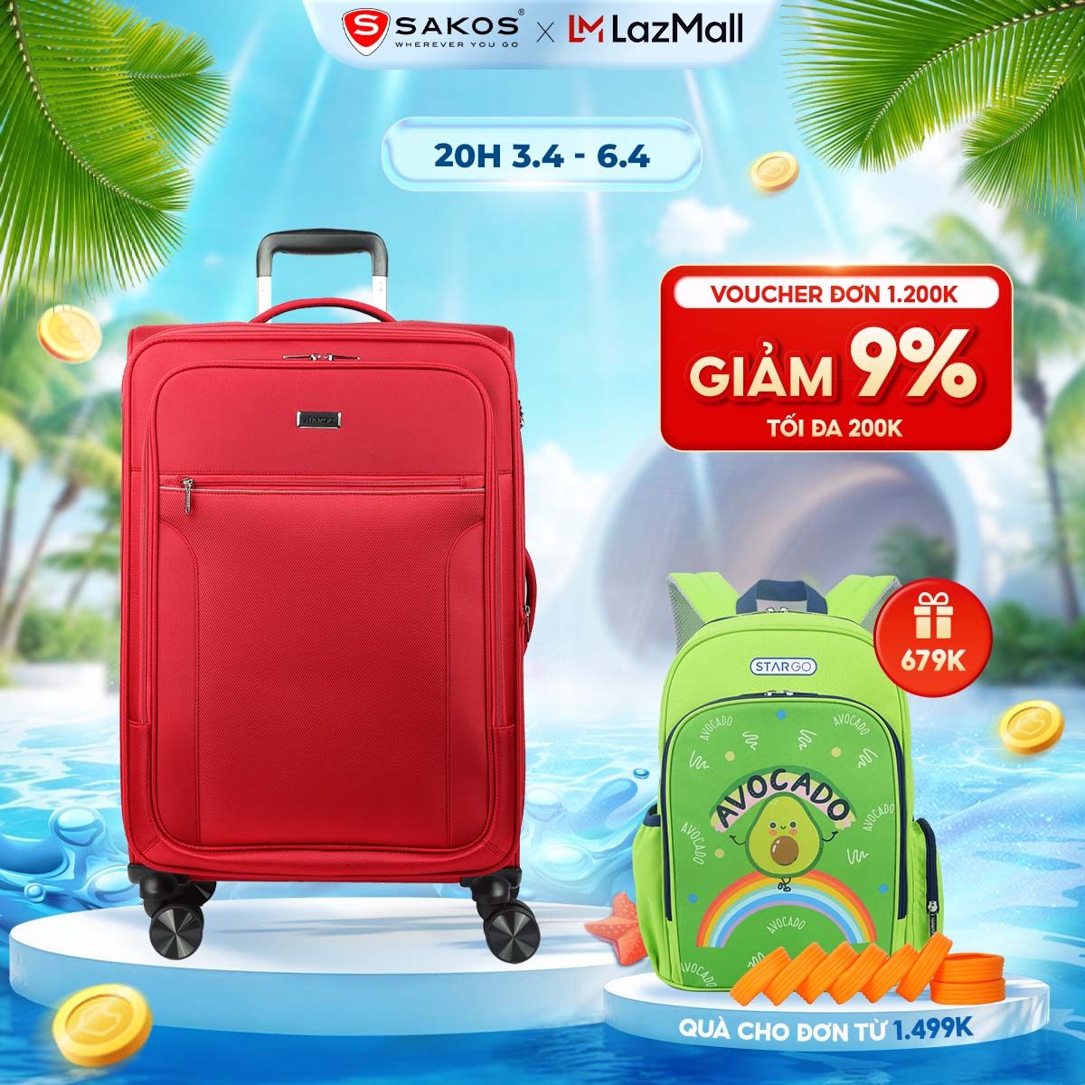 Vali Kéo Vải Du Lịch STARGO INTENS - Size S/M/L (20inch/ 24inch/ 28 inch) - Xách tay/ Ký Gửi - Khóa TSA - Dây Kéo Đôi Chống Rạch