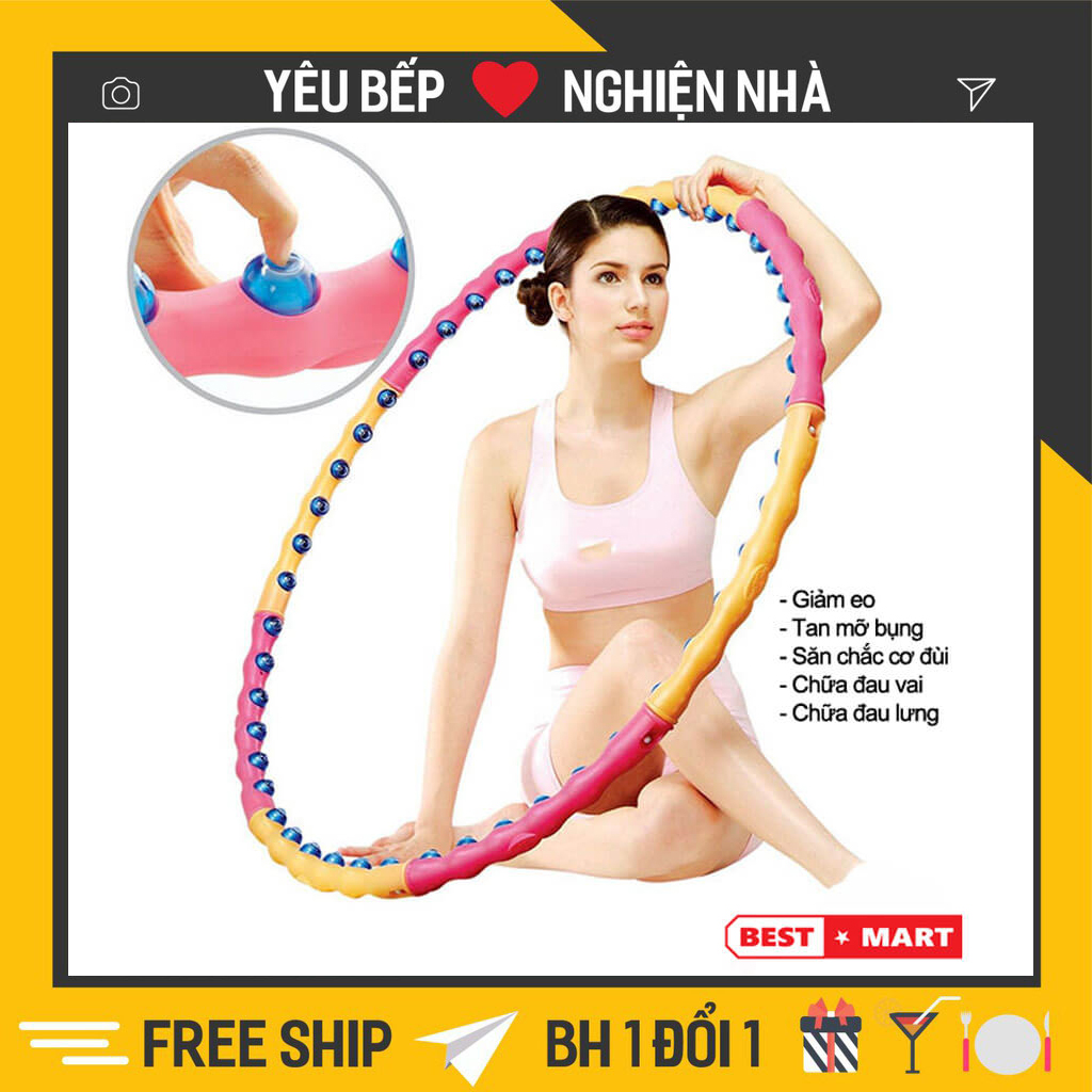 Vòng lắc eo, vòng lắc eo massage giảm mỡ bụng,vòng lắc giảm eo massage hula hoop hàn quốc