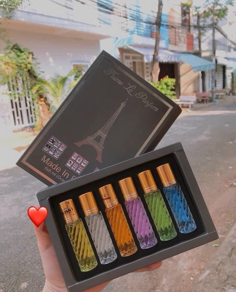 Set nước hoa tháp 6 chai cao cấp hương thơm cực lâu 24h - dạng lăn