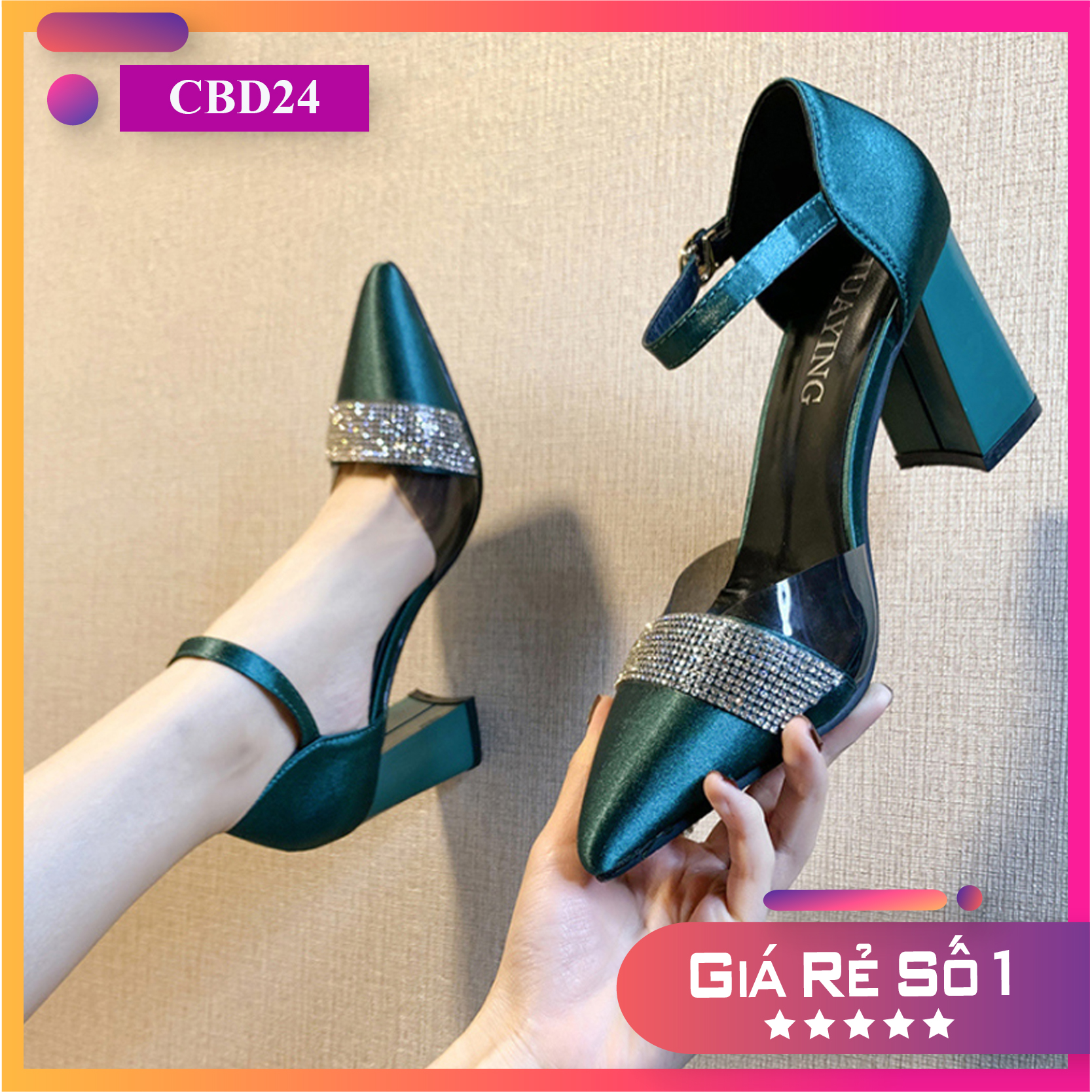 Giày cao gót nữ hàn quốc cao cấp tôn dáng, mềm mại, gót vuông 5 phân cbd24