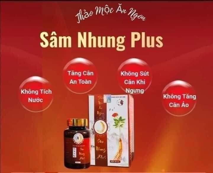 Tăng cân Sâm Nhung Plus chính hãng tăng cân hiệu quả, k tích nước