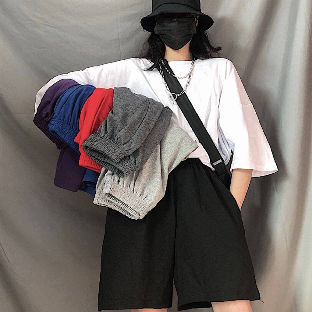 [HCM]Quần ngố nữ quần ống rộng bigsize cạp cao lưng thun co dãn chất vải thun mặc mát CRQ014