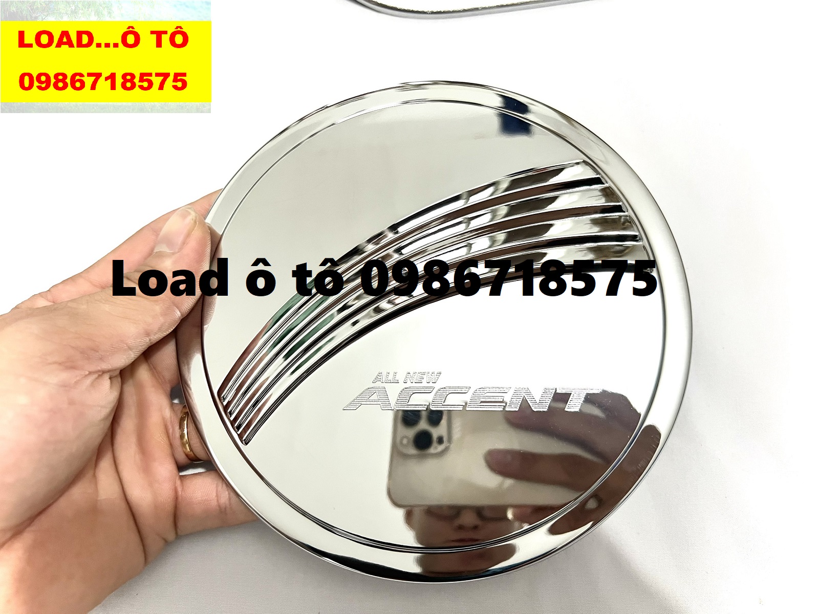 Ốp nắp bình xăng cho xe hyundai accent 2023-2018 mạ crom sáng bóng