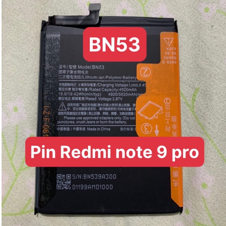 Pin xiaomi bn53 / redmi note 9 pro / pin zin chính hãng 5020mah123123