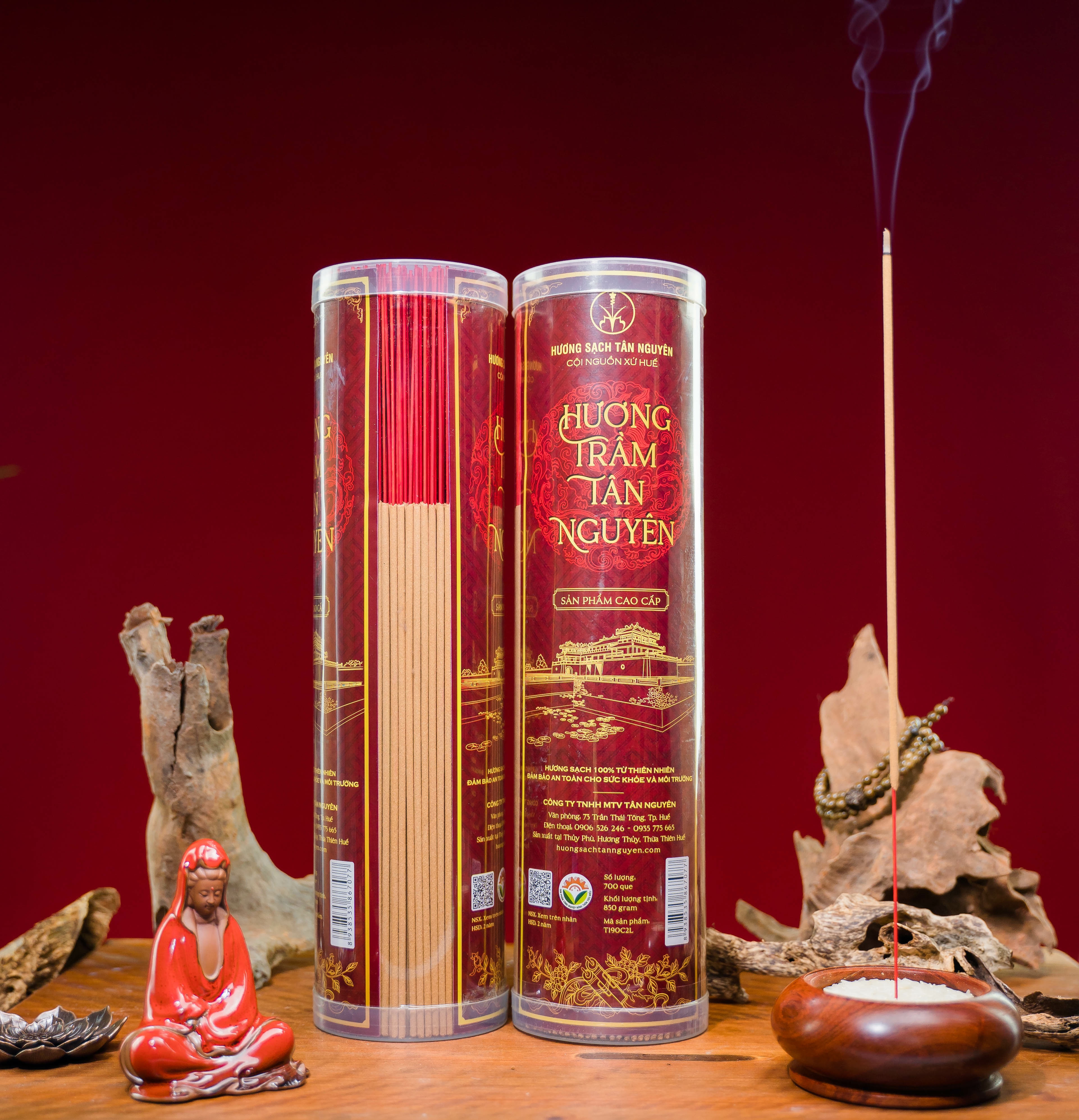 Trầm hương Tân Nguyên, hương trầm sạch, nhang trầm cao cấp thơm sạch chuẩn trầm thật 100%, ống lớn