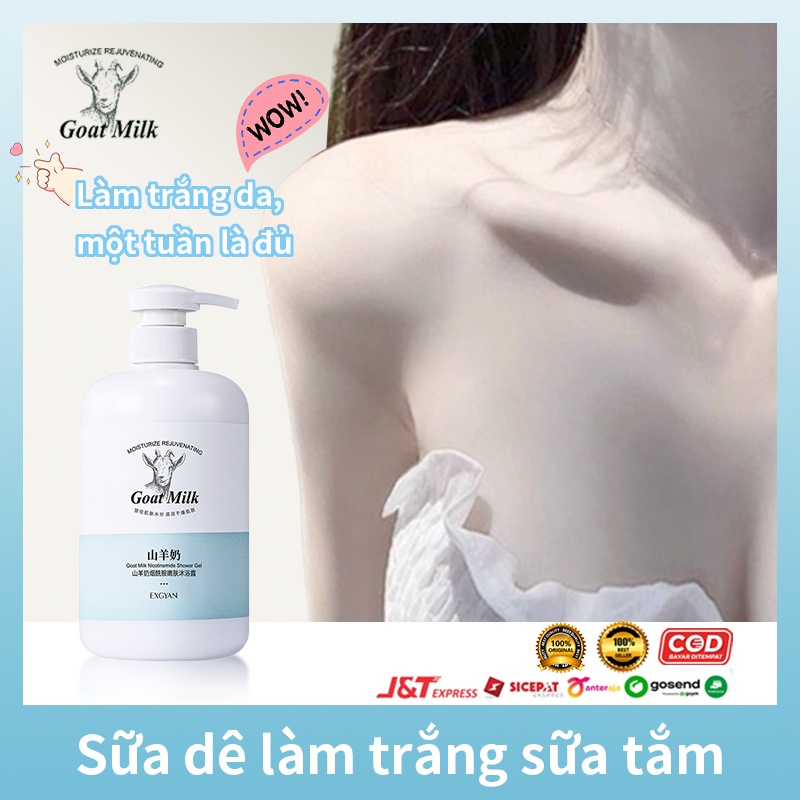 Sữa tắm trắng da toàn thân Tắm trắng toàn thân Tẩy tế bào chết 800ml Chiết xuất sữa dê tươi Giúp Dưỡng Ẩm Sáng Da giảm mụn lưng hiệu quả Hương thơm lâu dài Tắm trắng toàn thân Sữa tắm trắng da toàn thân tắm trắng body