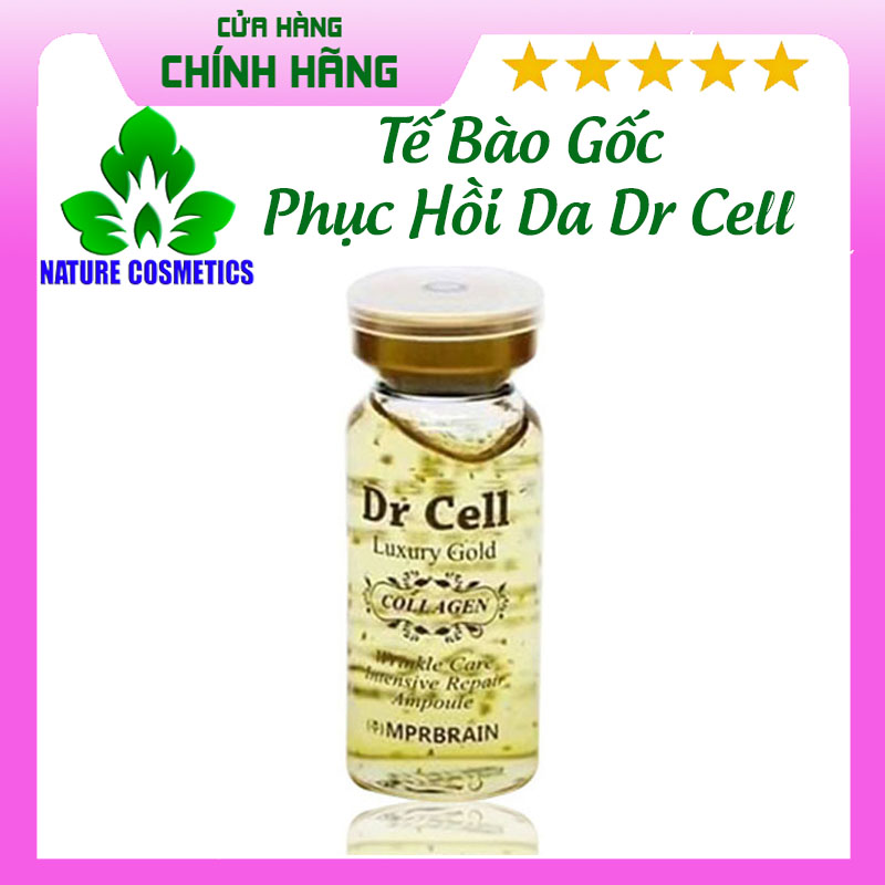 Tế bào gốc phục hồi da dr cell, cung cấp dưỡng chất, phục hồi da hư tổn, nhập khẩu từ hàn quốc, chai 5ml