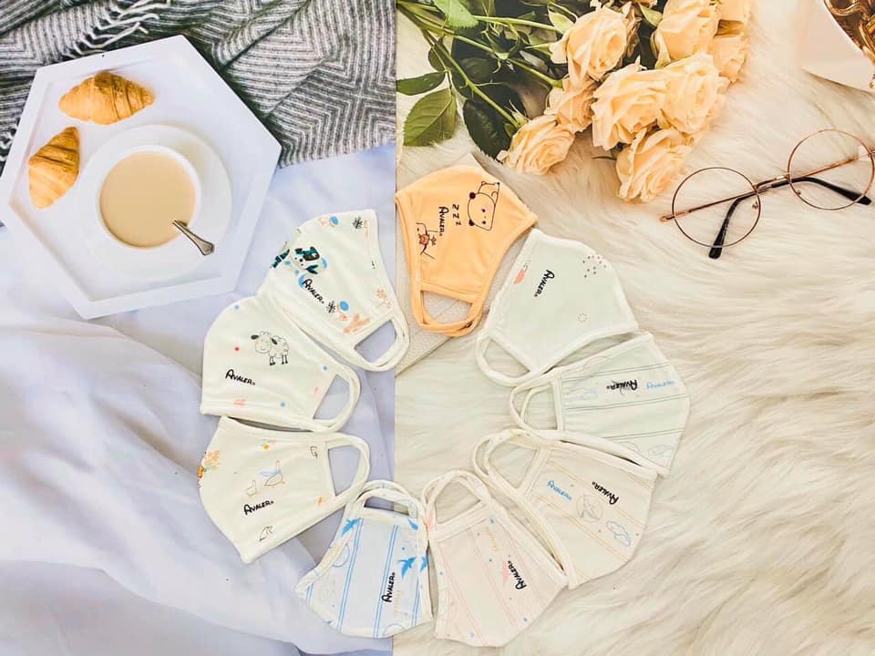 Khẩu Trang Avaler Sợi Tre Kháng Khuẩn Set 2 Cái Siêu Mềm Size 0-3T