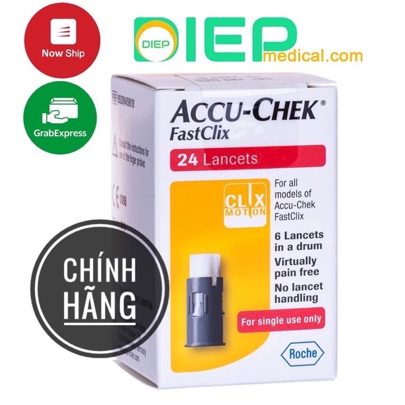 ✅ ACCU-CHEK FASTCLIX 24 KIM (ĐỨC) - Kim lấy máu dùng cho bút thử đường Accu Chek Fastlix (máy Accu Chek Performa, Guide)