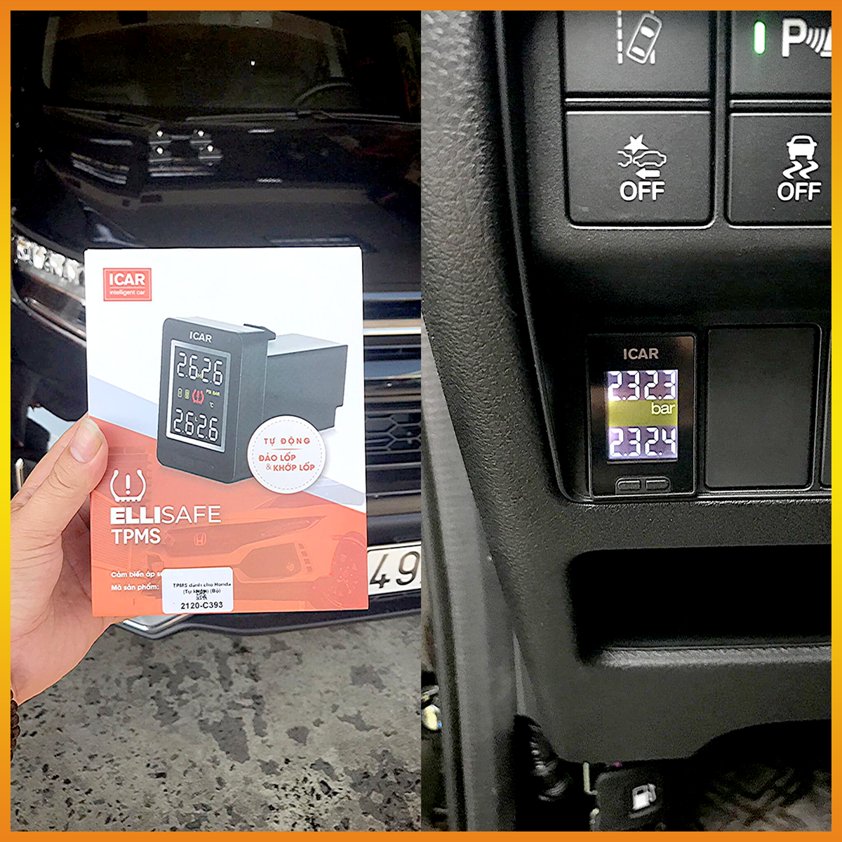 Áp Suất Lốp Cho Xe Honda TPMS C397 - Nhỏ Gọn Chính Xác , Thẩm mỹ
