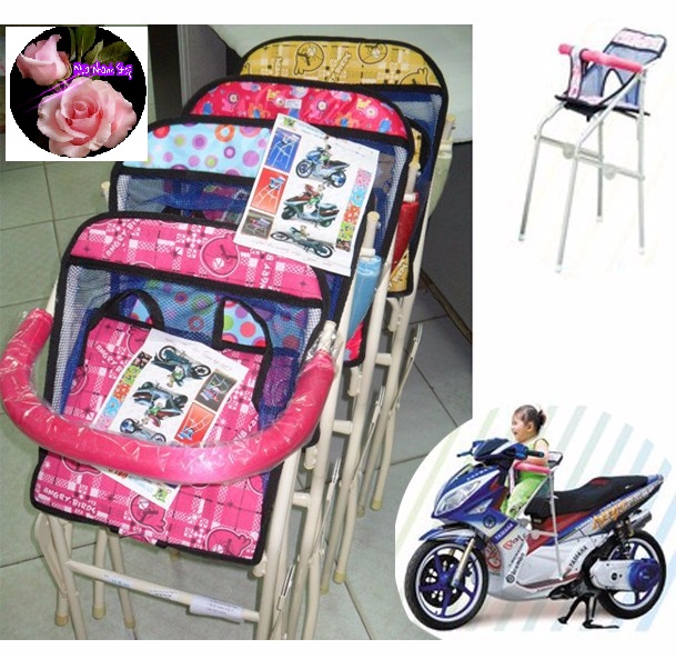 GHẾ NGỒI XE GA CHO BÉ CÓ VÒNG SẮT BẢO VỆ VÀ XẾP GỌN ĐƯỢC DÙNG ĐƯỢC CHO CÁC LOẠI XE
