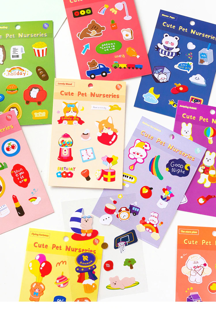 1 tờ sticker hình động vật trang trí dễ thương