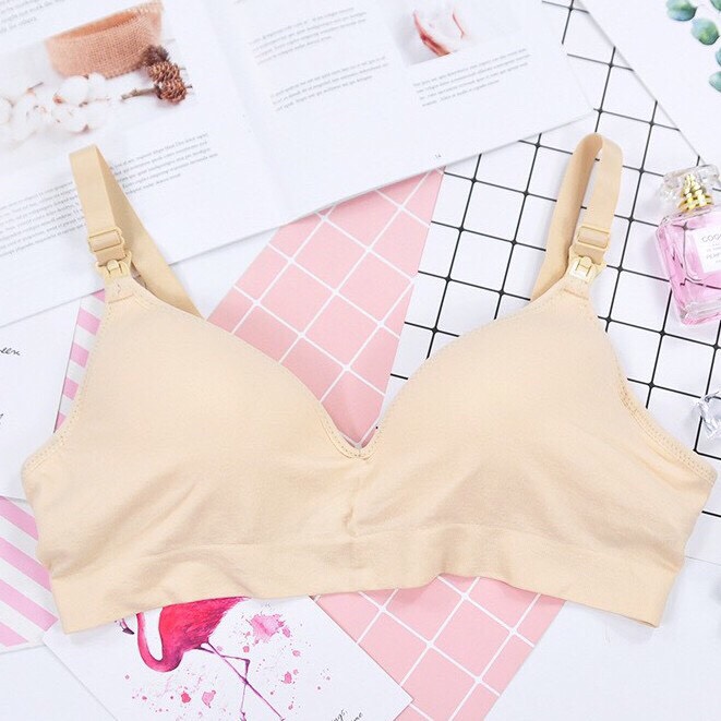 Áo Lót Bầu, Áo Ngực Sau Sinh Cho Bà Bầu, Có Khuy Cài Tiện Lợi Cho Con Bú, Chất Cotton Mềm Mịn, Không Gọng Nâng Ngực